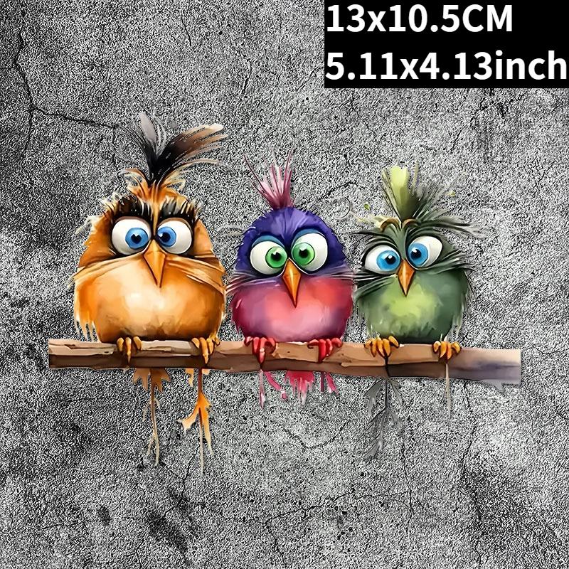 

1PC Funny Cartoon Bird Window Stickers Self-adhesive Waterproof for Glass Door DIY Room Wall Durable Universal Home Vinyl Decals (as the picture,Long13CM)