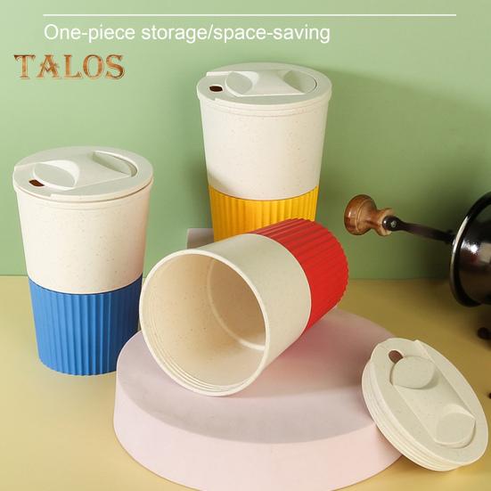 380ML Coffee Cup Food Grade Material High Temperature Resistant Thick Leakproof Anti-crack Travel Mug With Lid Reusable Non-slip Sleeve Outdoor