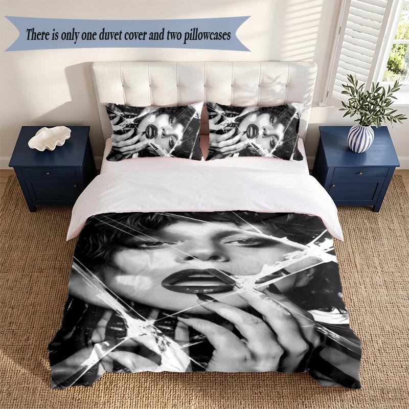 Lady Gaga (19) Duvet Cover Pillowcase 3 Piece Set Bedding Set 1 Duvet Cover with 2 Pillowcases for Bedroom Decor