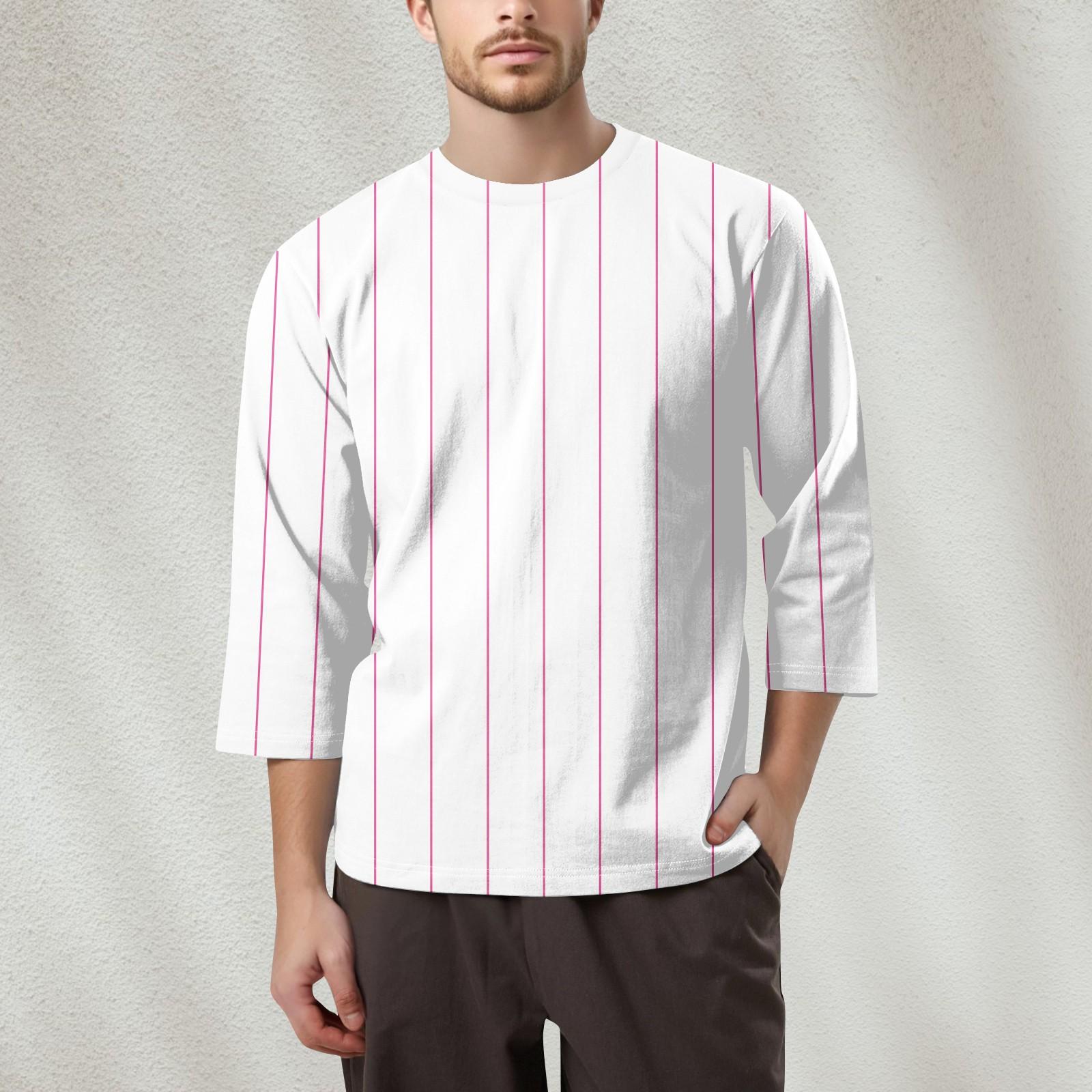 

Мужская модная футболка с круглым вырезом и рукавом 3/4 XXXL