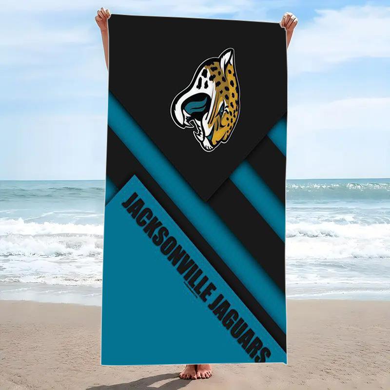 Jacksonville Jaguars Logo Print Beach Towel, Large Soft Quick Dry Towel for Beach Camping Swimming
