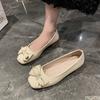 Fashion Female shallow mouth Flats Women's Bow 2025 Soft soled Shoes Summer slope heel super soft lazy shoes Low cut comfort ladies flat