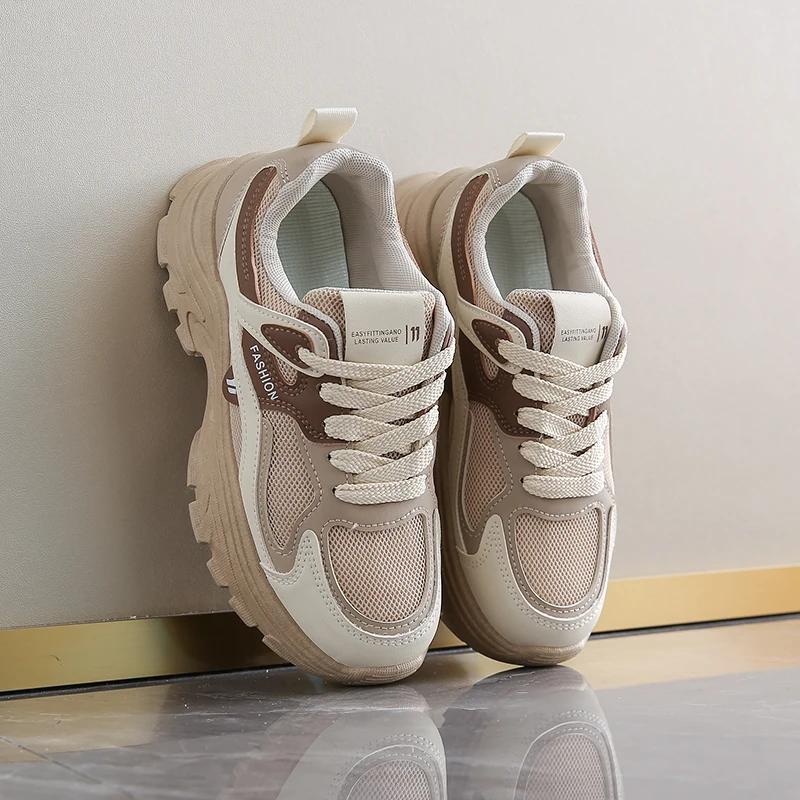 Women's Mesh Sneakers Fashionable Breathable All-match Tennis Shoes Women Outdoor Leisure Non-slip Designer Platform Shoes