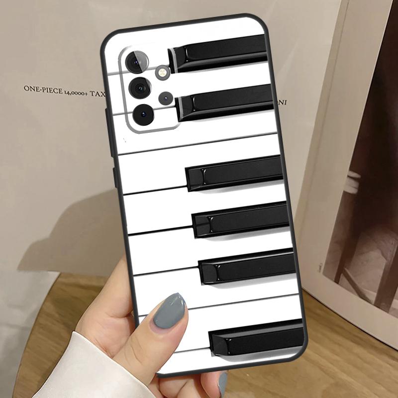 Piano keys Vintage Music Notes Funda For Samsung Galaxy A15 A25 A35 A55 A52 A32 A12 A14 A34 A54 A51 A71 A53 A13 A33 Case