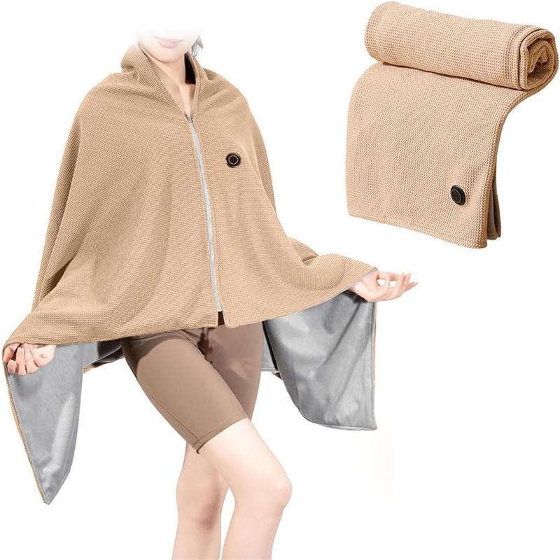 Winter Usb Electric Heated Blanket Wearable 3 Heating Level Heated Shawl Portable Body Warmer Blanket For Home Office Sofa Shawl