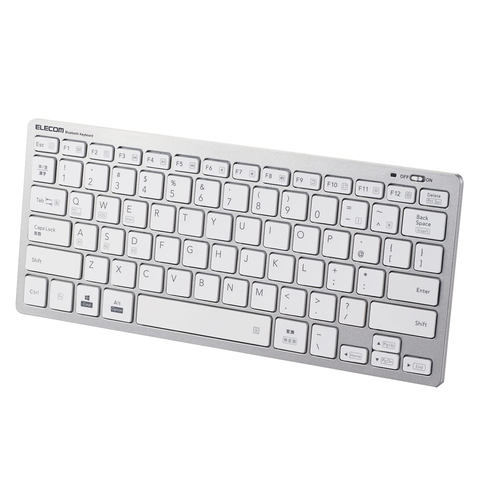 

ELECOM Bluetooth Mini Pantograph Lightweight і одночасне з’єднання 3 сумісних із mac Silver Multi-Pairing Keyboard, Type, Thin, Devices,