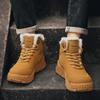 Trendy Thick Soled Sports Lace Up Comfortable Warm Ankle Boots Mens Shoes Outdoor Boots Autumn Winter Retro Workwear Shoes