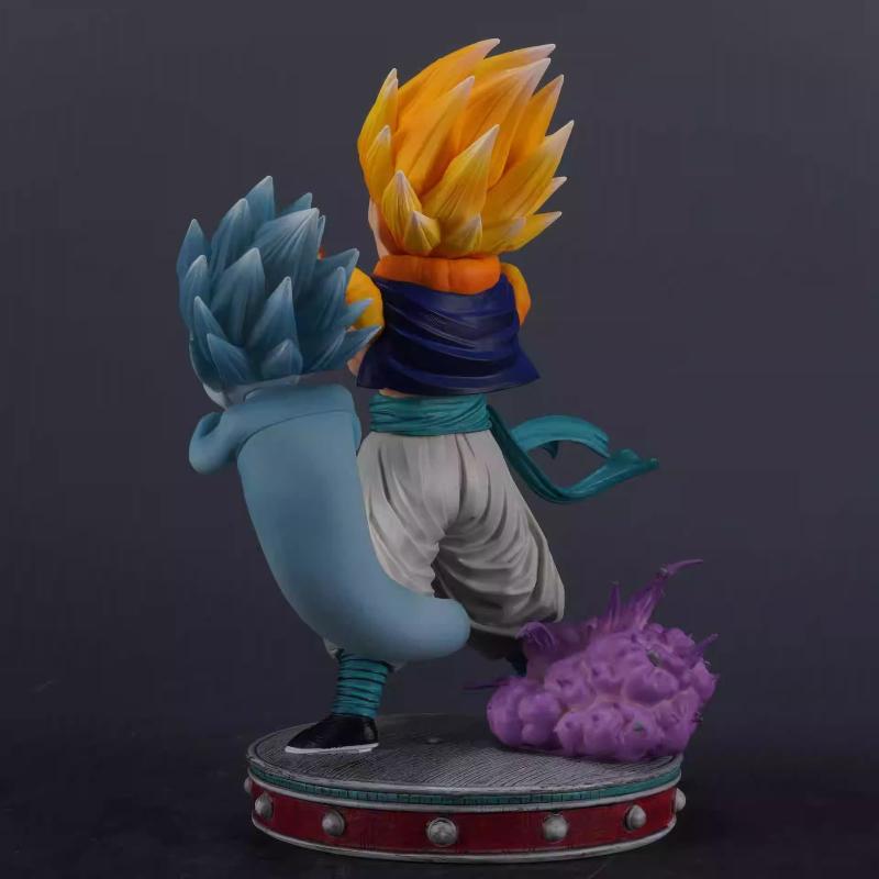 In Stock 1/6 New Cs Super Saiyan Gotenks Action Figures 25cm Pvc Toys Double Headed Statue With Base Anime Model Light-Up Boy Gi