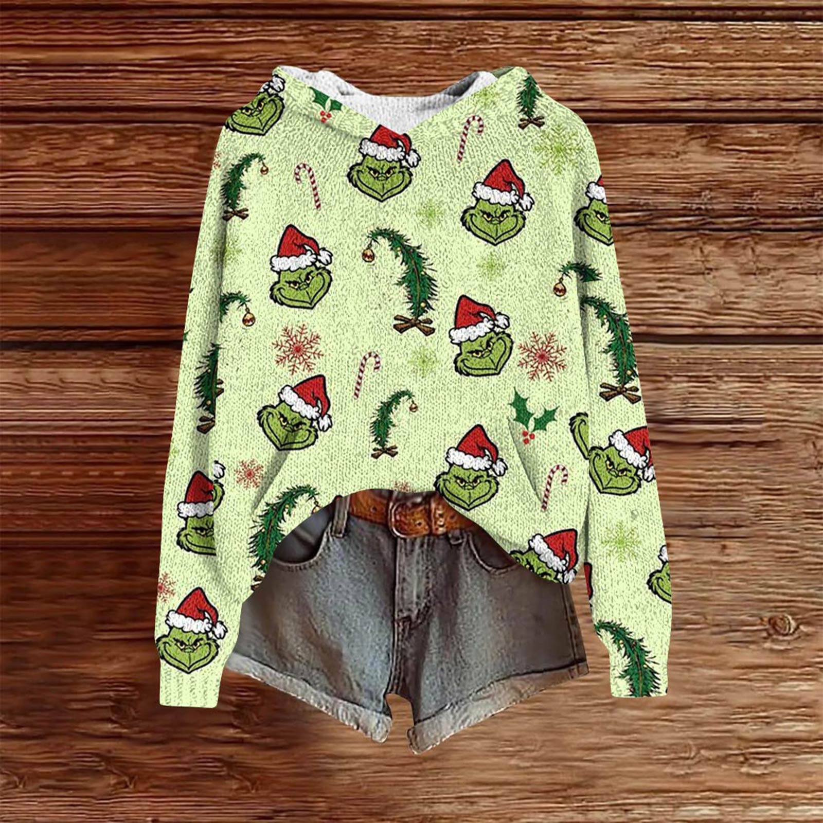 

Женские толстовки Вязаный свитер Милая рубашка Осенний пуловер Толстовка с капюшоном L