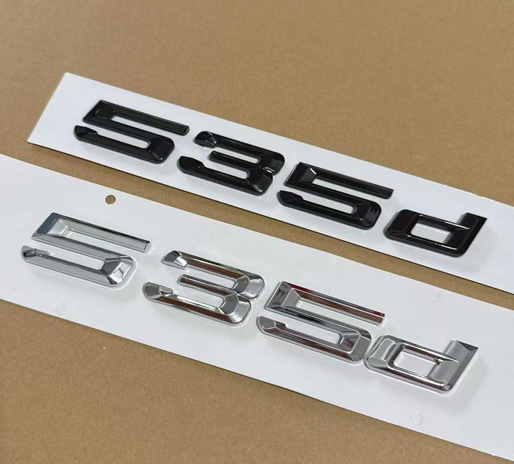 ABBI1 1X 3D ABS Senas 2008-2017m. Chromuotas Blizgus juodas Automobilio bagažinės raidės Lipdukas 535d Emblemėlė Ženklelis E60 E34 F10 G30 E39 Priedai