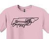 Tennessee State Map Shirt, Guitar Design, Travel Souvenir