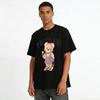 Pretty Girl Cute Bear Print Kids T-shirt Sweet Floral Bear Graphic Casual Top For Toddler Girls Pure Cotton T-shirt