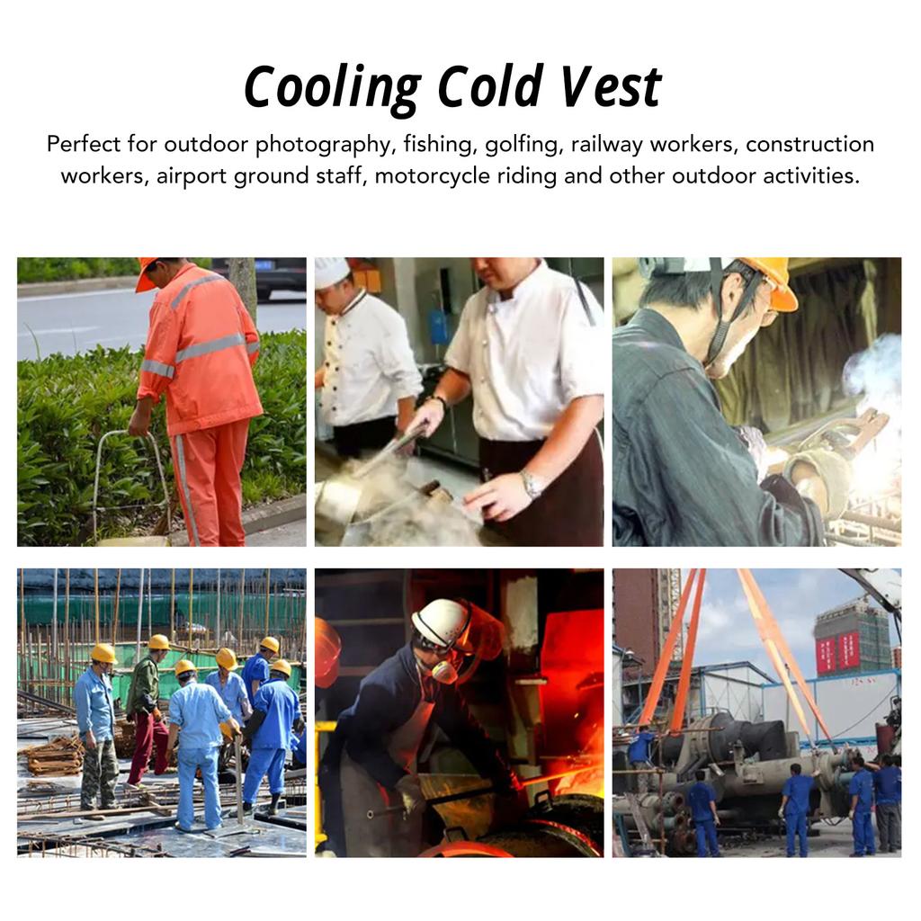 Ice Vest Adjustable Tightness Durable Chinlon Nylon Heat Relief Cooling Cold Vest for Men Summer Swelling