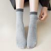 Women's Autumn and Winter Mid-calf Socks, Color-blocked Cotton Socks, Boneless Long Calf Pile Socks, and Postpartum Socks