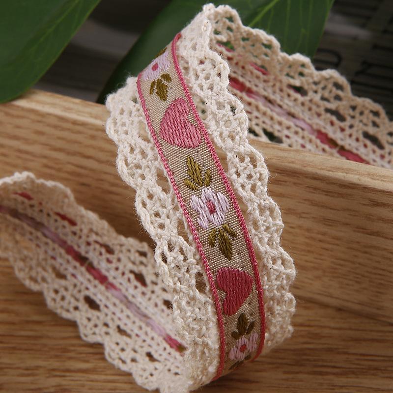 10 Yards 25mm Blumenherz Besticktes Spitzenband mit Wellenkante für Kleidung Nähen DIY Haarschleifen Hut Dekoration Bastelzubehör