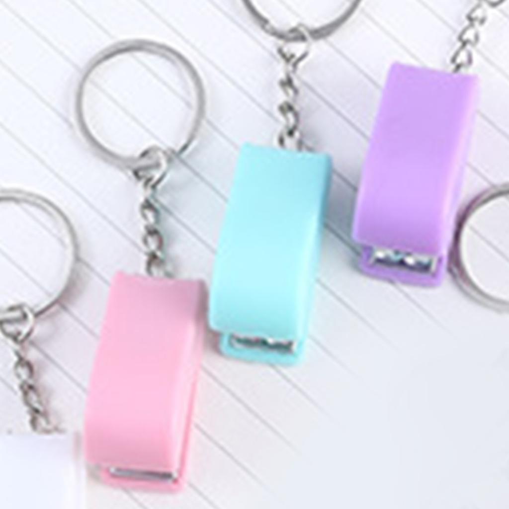 Mini Keychain Staplers Creativity Cute Lightweight Mini Stapler with Keychain for Student Writers