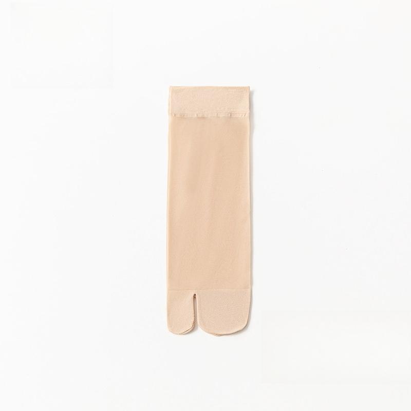 

1-2 Pairs Summer Thin Solid Nylon Middle Tube Silk Socks Japanese Style Cute Tabi Toe Sock Breathable Two-toe Separated Socks 1 Pair