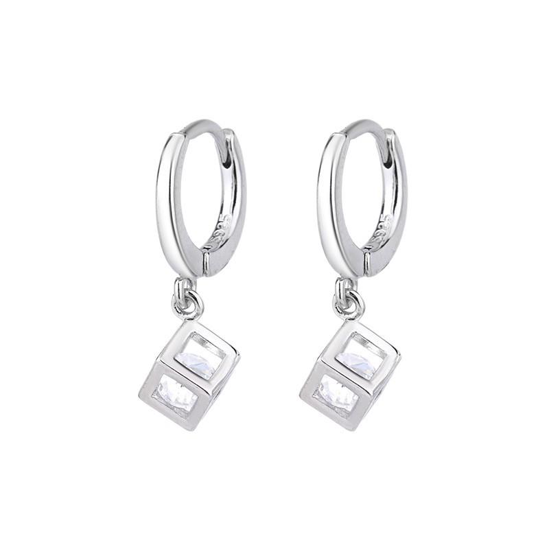 Cube Shape Stud Earrings For Women Niche Design Light Luxury High End Fashion Jewelry Cool Ear Accessories