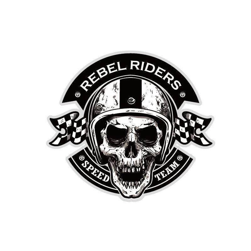 Pegatina decorativa de calavera para coche y moto estilo vintage y personalizado