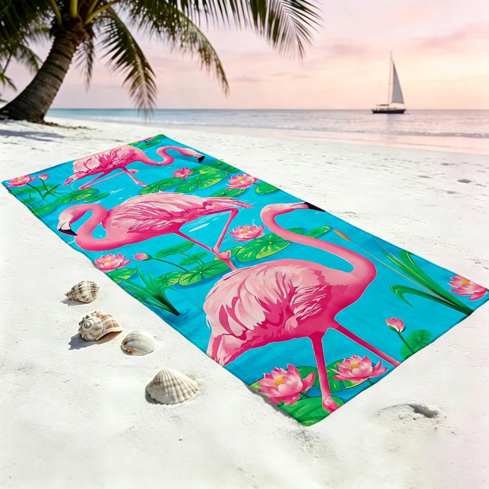 Flamingo süß Handtuch Strand Schnelltrocknend Weich Poolhandtücher Geschenk für Reise Fitnessstudio Dusche Camping Sport