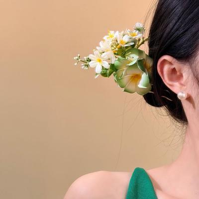 Colorful Large Flower Hairpin Bohemian Side Clip Artificial Floral Hair Clip Headpieces Korean Style Flowers Hair Claw