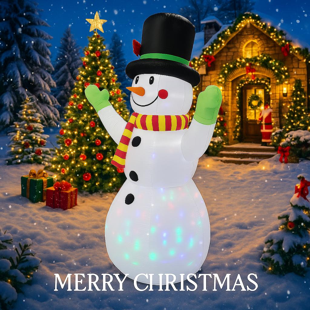7.22FT Illuminated Inflatable Toy Snowman Xmas Decorations for Yard with LED Lights Christmas Supplie Home Ornament Holiday Gift
