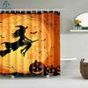 Happy Halloween Pumpkin Wizard Cute Cartoon  Shower Curtains Bathroom Curtain Frabic Waterproof Polyester Bath Curtain with Hook