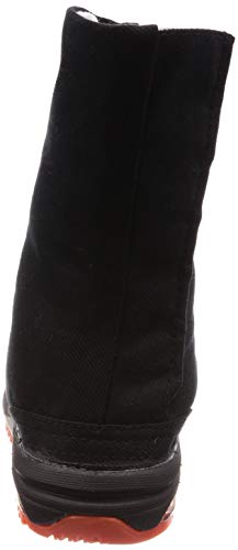 Japanese Cushioned Tabi Shoes Air Jog V 6 Clasps Toe Boots Short Version (7.5 Wide Women/6 Medium Men, Black)