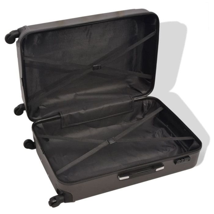 Ensemble de valises à roulettes - vidaXL - 4 pièces - Anthracite - Coque rigide - Cadenas TSA
