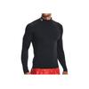 Under Armour סווטשירט קלאסי עם הדפס לוגו צווארון עומד רטרו צמוד חולצת טי גברים שחור 1369606-001