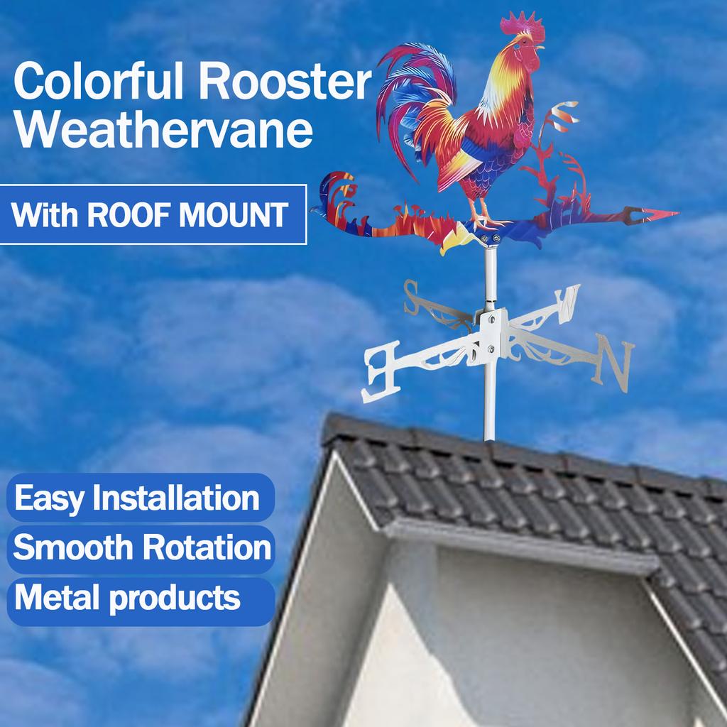 Nová kovová korouhvička kohout ukazatel směru větru statek zahrada větrná korouhvička spinner měřicí nástroje venkovní dekorace