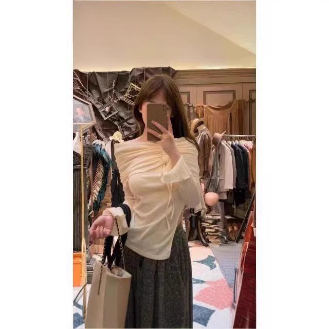 Women's One-Shoulder Irregular Tie Long-Sleeve Slim-Fit Sun Protection Top