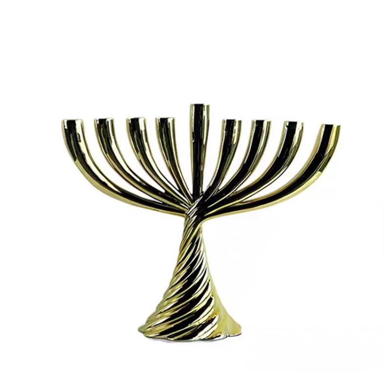 Creative Metal Candle Holder Nine Gold Geometric Twist Candle Stands Candlestick Fishtail Centerpieces Home Decoration