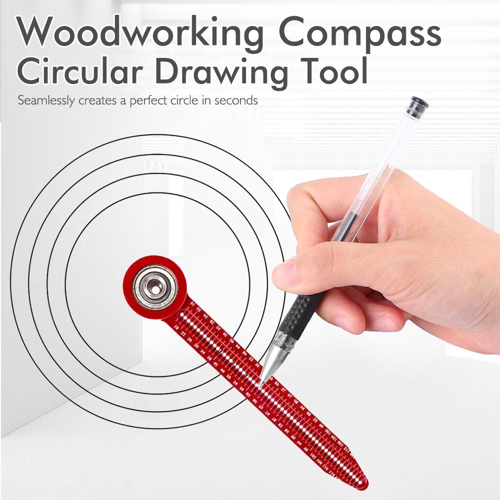 Woodworking Drawing Compass Circular Drawing Tool Hole Ruler High Precision Woodworking Scribe Gauges Marking Measurement Tool