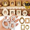 10PCS DIY Mini Photo Frames Dollhouse Frame Ornament European Retro Picture Frames Exquisite Relief Decor Plastic Picture Frame