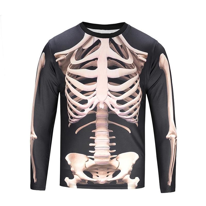 Halloween Horror Skull Skeleton 3D Print T-Shirts Men Woman Fashion Long Sleeve T Shirt Harajuku Pullovers Tees Top Kid Clothing