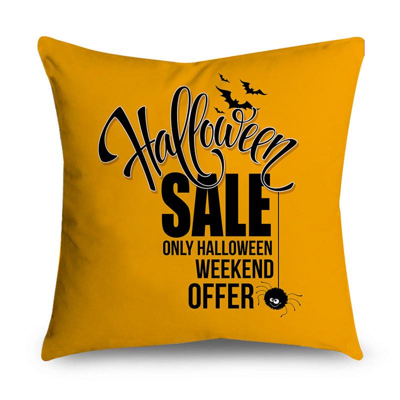 Halloween Theme Horror Pumpkin Wizard Print Pattern Cushion Cover Home Living Room Sofa Decoration Square Throw Pillow Cover