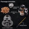 Cocktail Smoker Kit with 4 Flavors Wood Chips -Ceramics Bourbon Whiskey Skull-Shaped Old Fashioned Smoker Infuser for Bar Tools