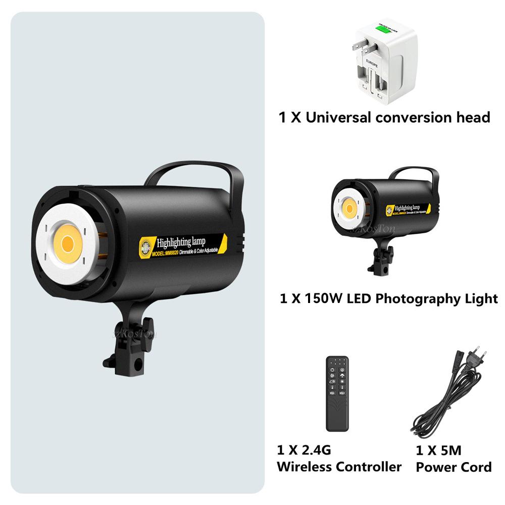 100W LED Fill Light Studio Video Light 2700-6500K Dimmable Bowens Mount Continuous Light Remote Control Video Recording