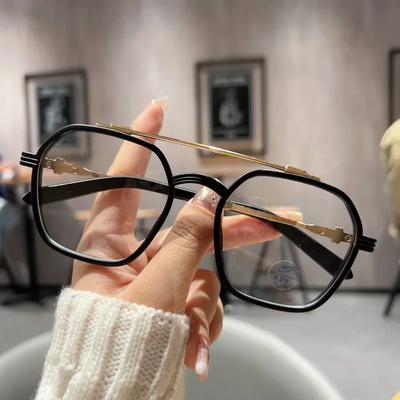 Blue Light Blocking Fashion High-end Glasses Men Optical Clear Glasses Black Square Frame Eyeglasses Anti-radiation