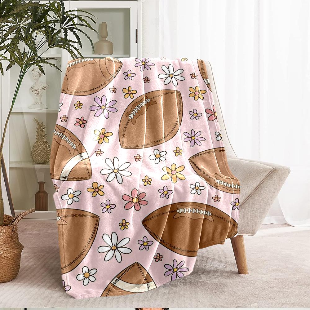American Football Theme Printed Blanket - Perfect for Couch, Bed, Travel & Outdoor Use | Machine Washable, Cozy & Durable.