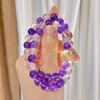 8Mm High Quality Retro Natural Amethyst White Crystal Design Bracelet Bracelet.