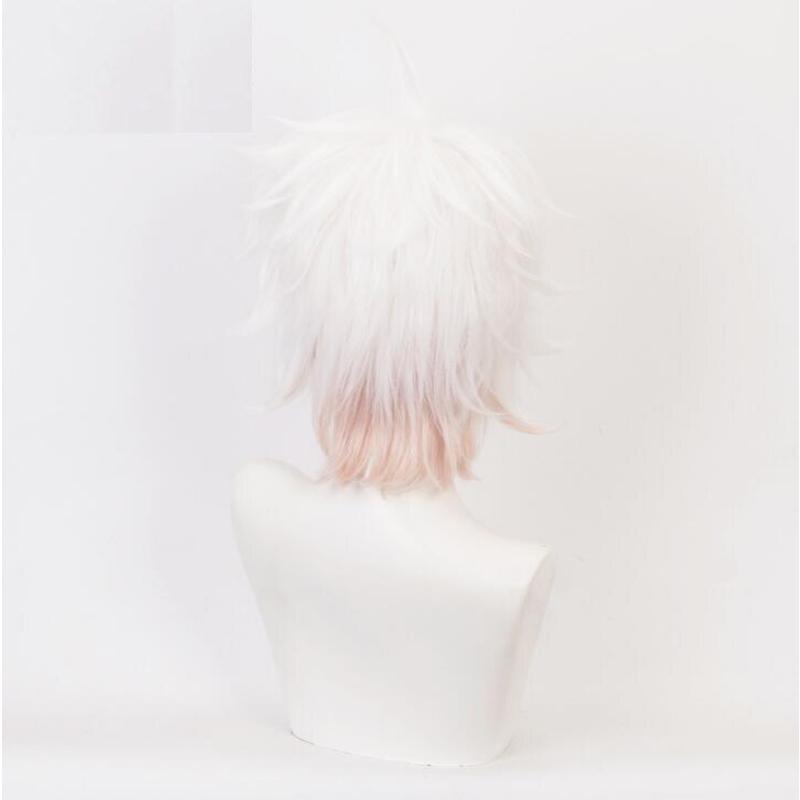 33 cm joc Komaeda Nagito perucă Cosplay Danganronpa bucle scurte rezistente la căldură sintetice Komaeda Nagito peruci pentru costum de petrecere de Halloween