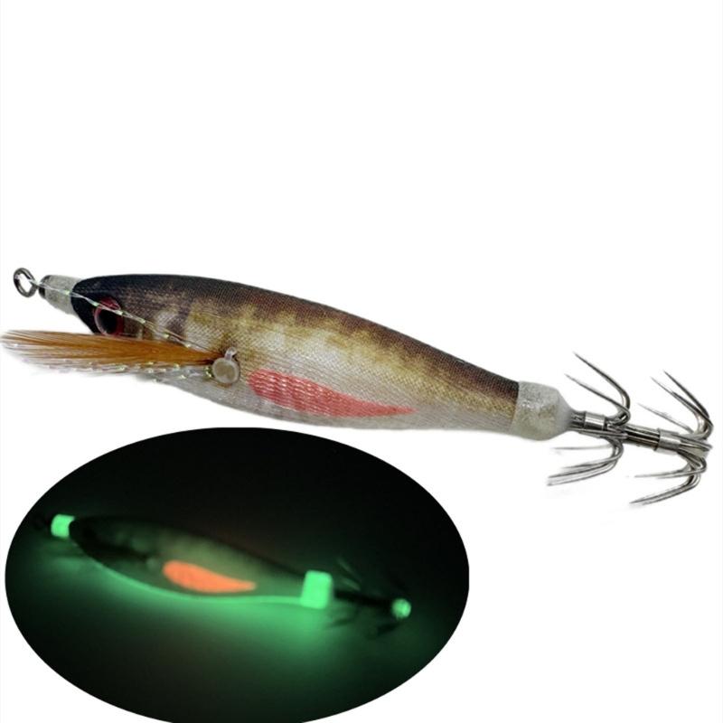 Fishing Lures Glow Jig Hook Shrimp Lures Baits for Freshwater Saltwater Cuttlefish Hook Glow Squid Jig