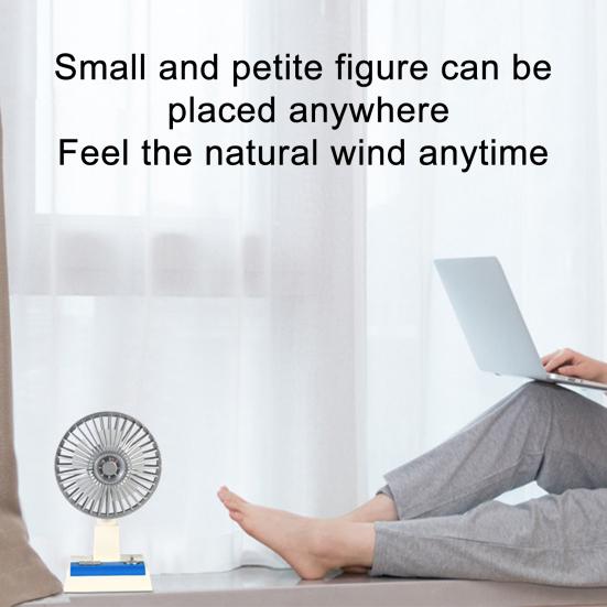 Vintage Desk Fan Adjustable Speed USB Rechargeable Summer Cooling Fan Strong Wind Quiet Portable Outdoor Travel Personal Fan