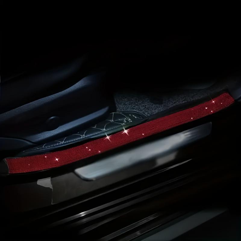 1pc Threshold Protection Strip for Door Entrance, Shiny Car Door Protector, Scratch-Resistant Crystal Car Pedal Decorative Accessory