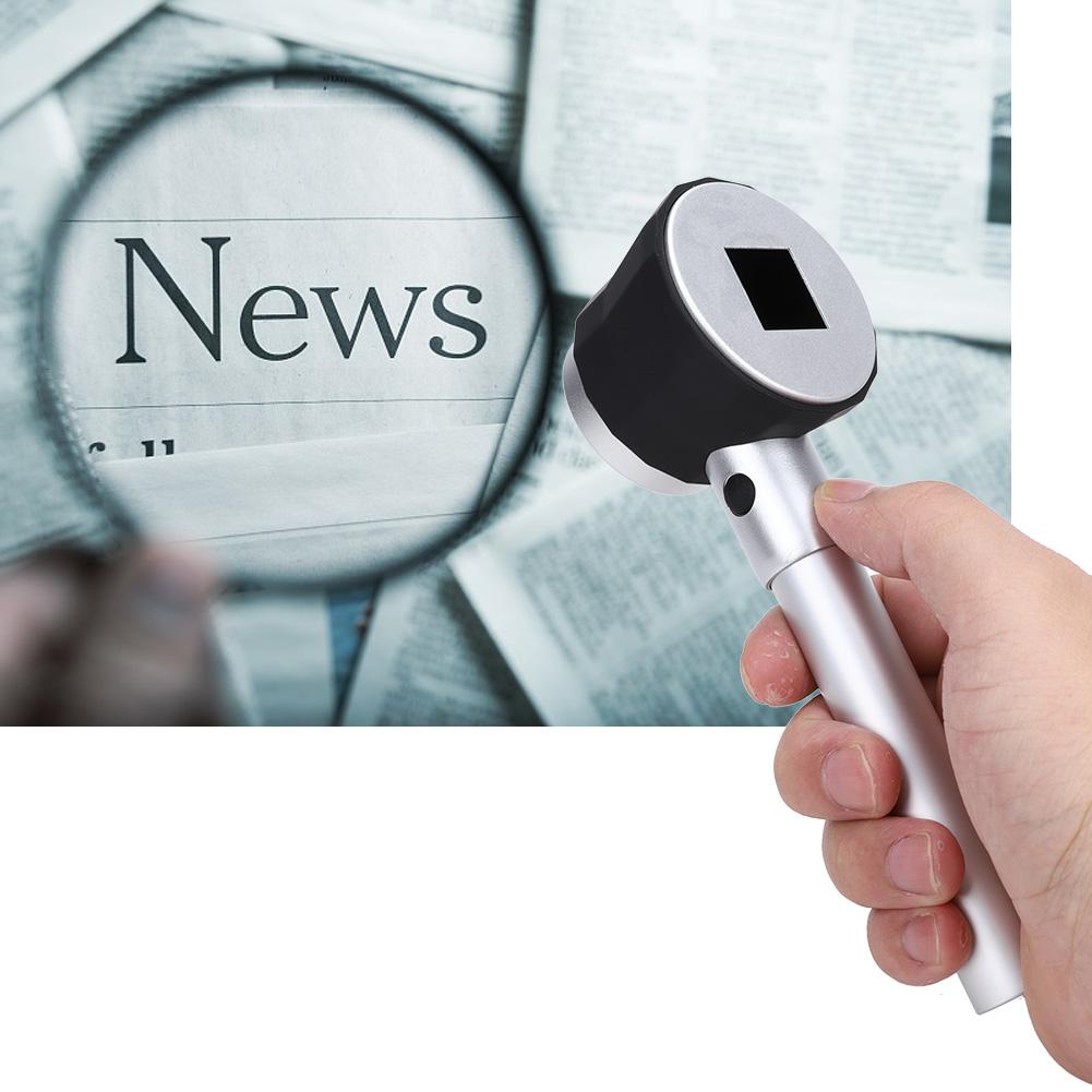 10X Portable Pocket LED Mini Magnifier Loupe Magnifying Glass with Scale for Observing
