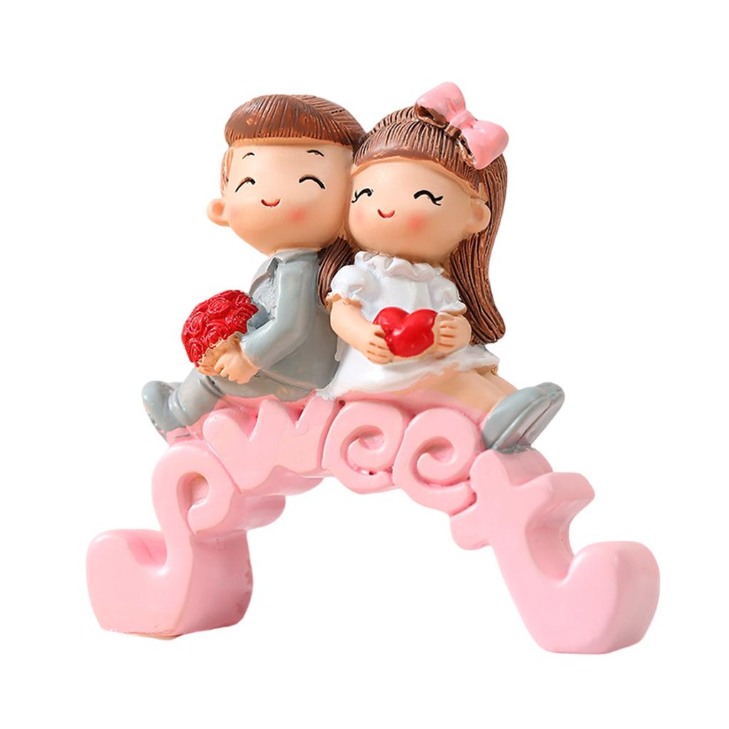 Resins Elder Couple Cake Toppers Couple Miniatures Figurines Ornament for Wedding Anniversary and Love Theme Parties