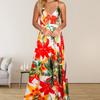 Boho Maxi Dresses for Women V Neck Sleeveless Casual Dresses for Women Floral Print Sundresses for Women Summer Dresses for Women
