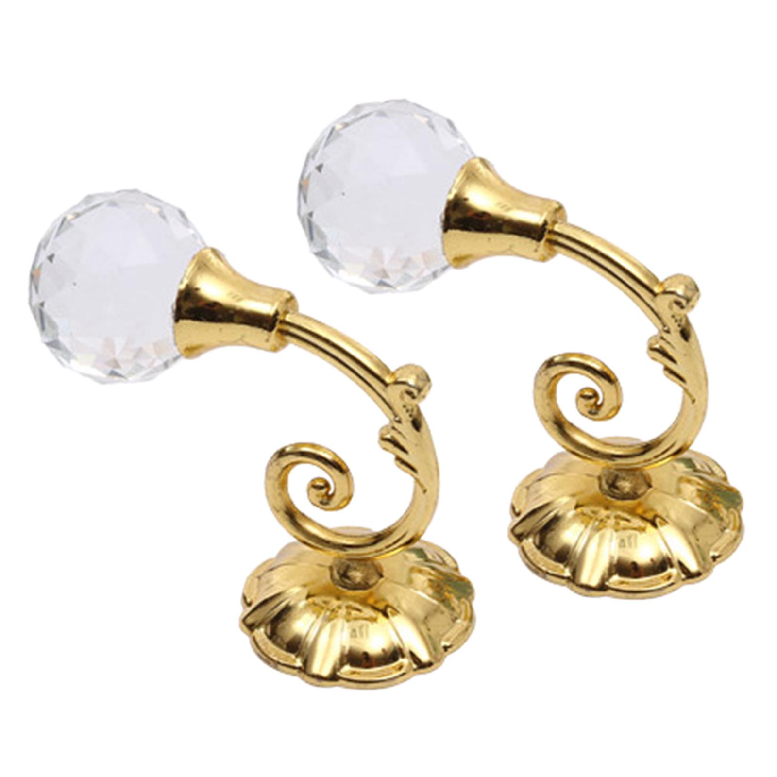 

2 шт. Металлический хрустальный держатель для штор настенные подхваты крючки пряжка ручка крючок держатель зажим для штор украшение для комнаты дома золотой